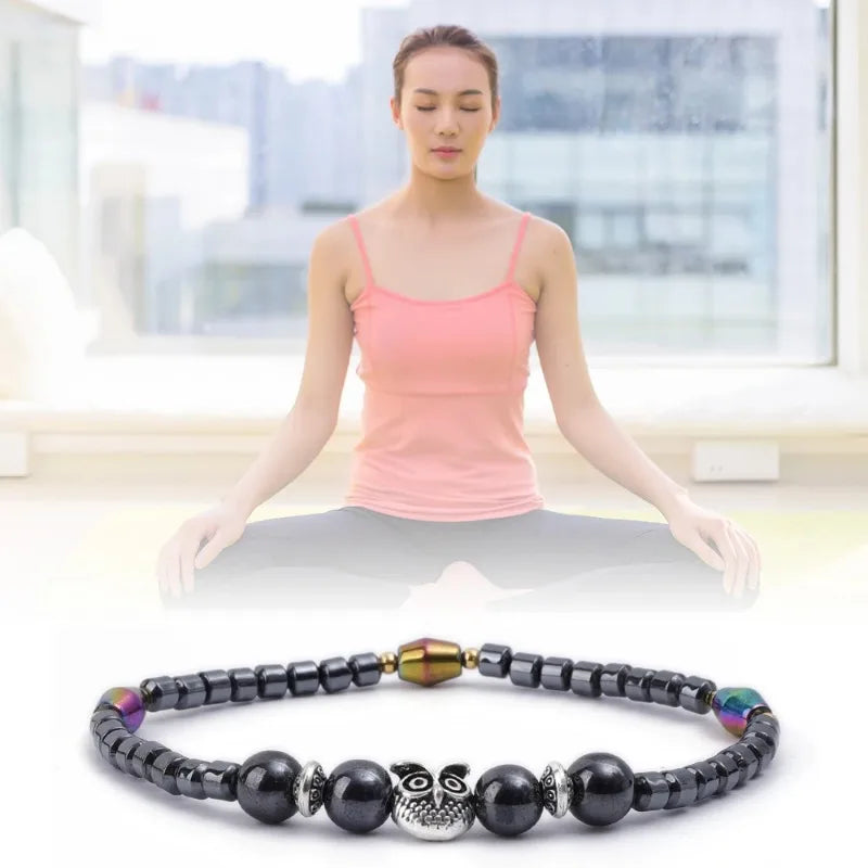 ENERVIA - 
Molded Slimming Magnetic Therapy Health Magnet Ankle Chains Relieve Fatigue Weight Loss Magnet Anklets Natural Stones Bracelets