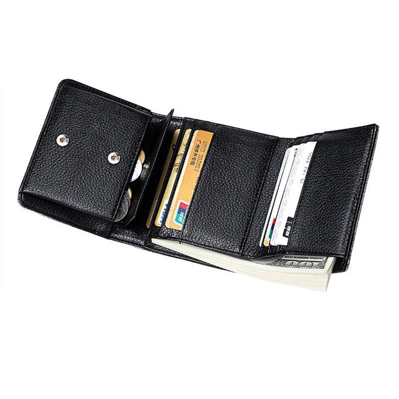 Bright - Fashion Women Cowhide Leather Wallet Anti RFID Card Holder Short Purse for Girl
