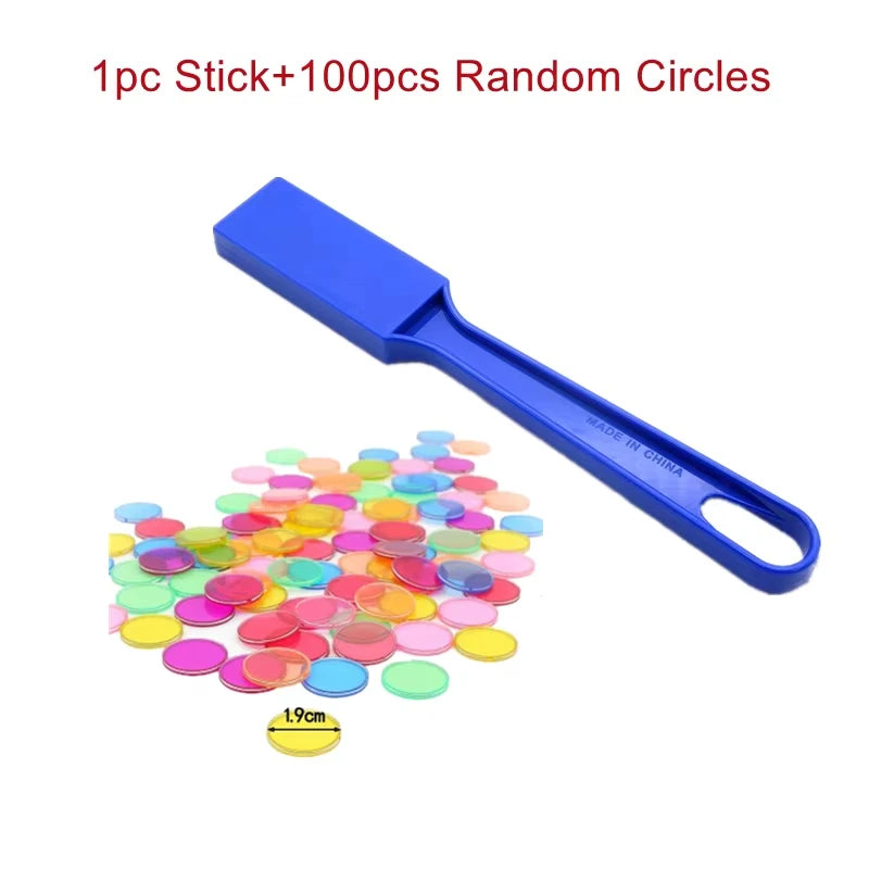Magnetic Bingo Chips Wand Sensory Toys Montessori CountingColor Sorter Game Science Experiments Kit Educational Toys forChildren