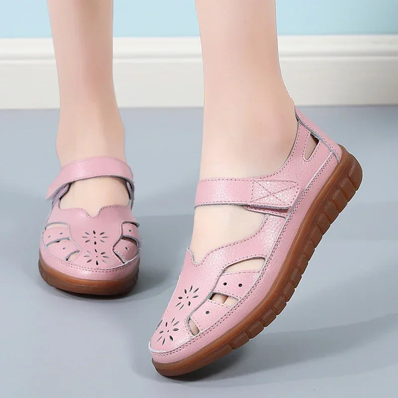 ComfySole - Women Sandals Summer Ladies Girls Comfortable Ankle Hollow Round Toe Sandals Woman Soft Beach Sole Female Shoes for Women