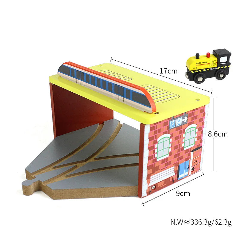 33style DIY Wooden Train Rail Tracks Accessories Wood Railway Track Parts Fit For All Wood Track Toy Christmas Birthday kid Gift