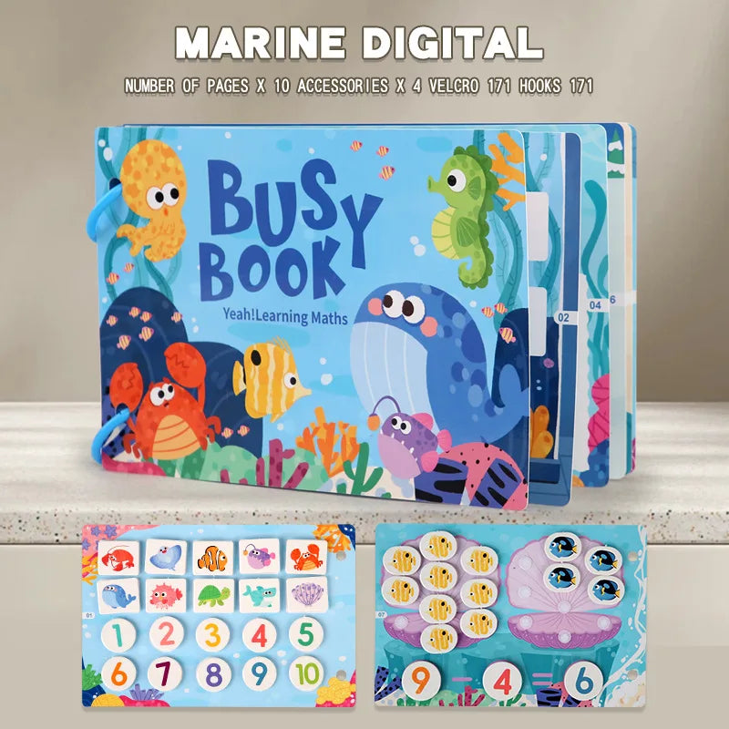 Montessori Baby Busy Book My First Quiet Book Paste Early Learning Education Toy Children Matching Game Toys for Kids 1 2 3 Year