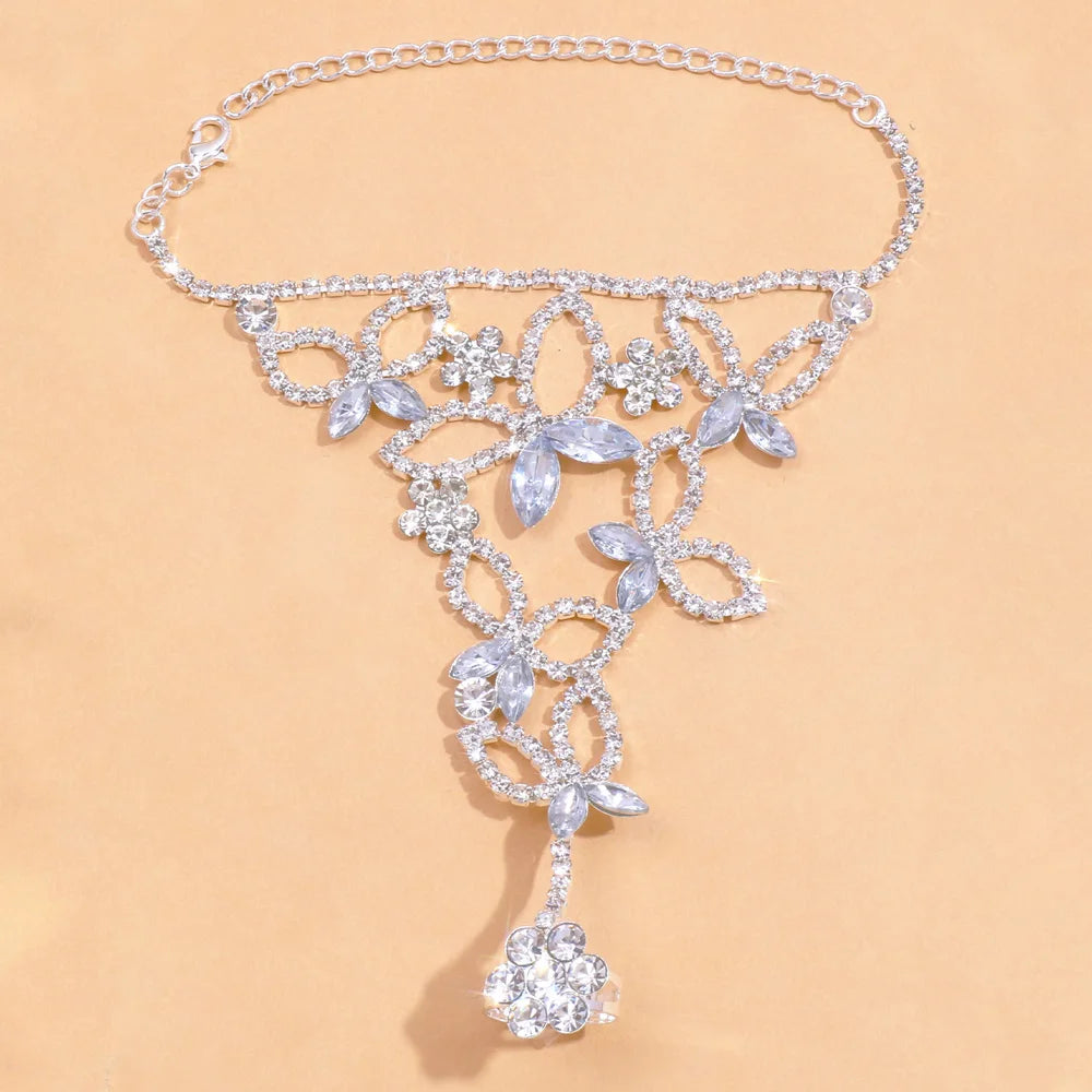 BOHFLY - 
Stonefans 1pc Bohemian Butterfly Rhinestone Anklet Toe Jewelry Beach Foot Chain Ankle Bracelet On The Leg Toe Chain for Women