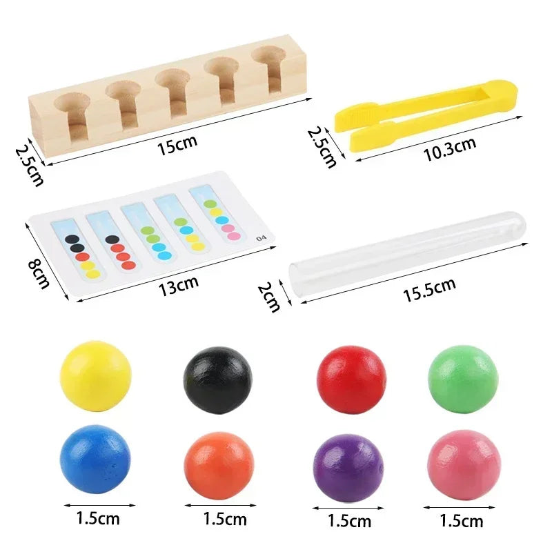 1/5 Tube Clip Beads Toy Children Logic Concentration Fine Motor Training Game Montessori Teaching Aids Educational Toy for Kids