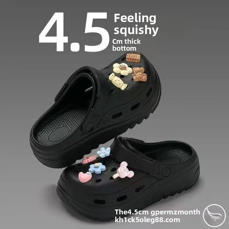 StepPop - Non Smelly Non Noisy Thick Bottomed Cartoon Versatile Heightening Anti Slip Summer New Style Women's Open Toe Beach Sandals