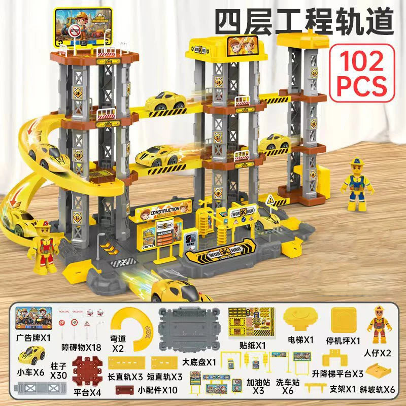 Race Track Car Ramp Toy Educational Game For Boys Children 3 4 5 Year Racing Gliding Track Toys Puzzle Gliding Rail Car Park Toy