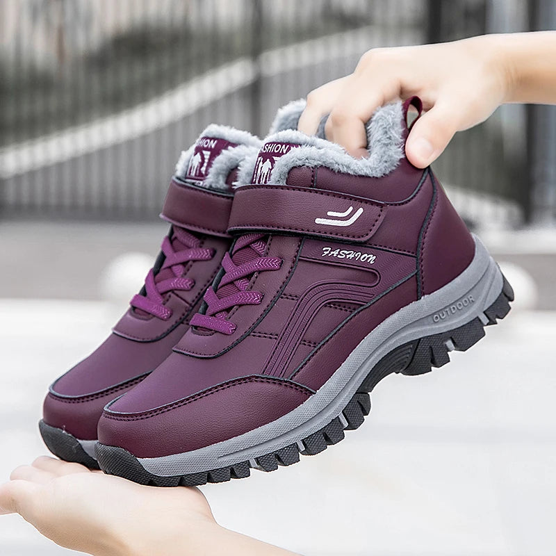 watinhy - Waterproof Boots Designer Australian Platform Boots for Leather Warm Ankle Fur Booties Luxury Boots