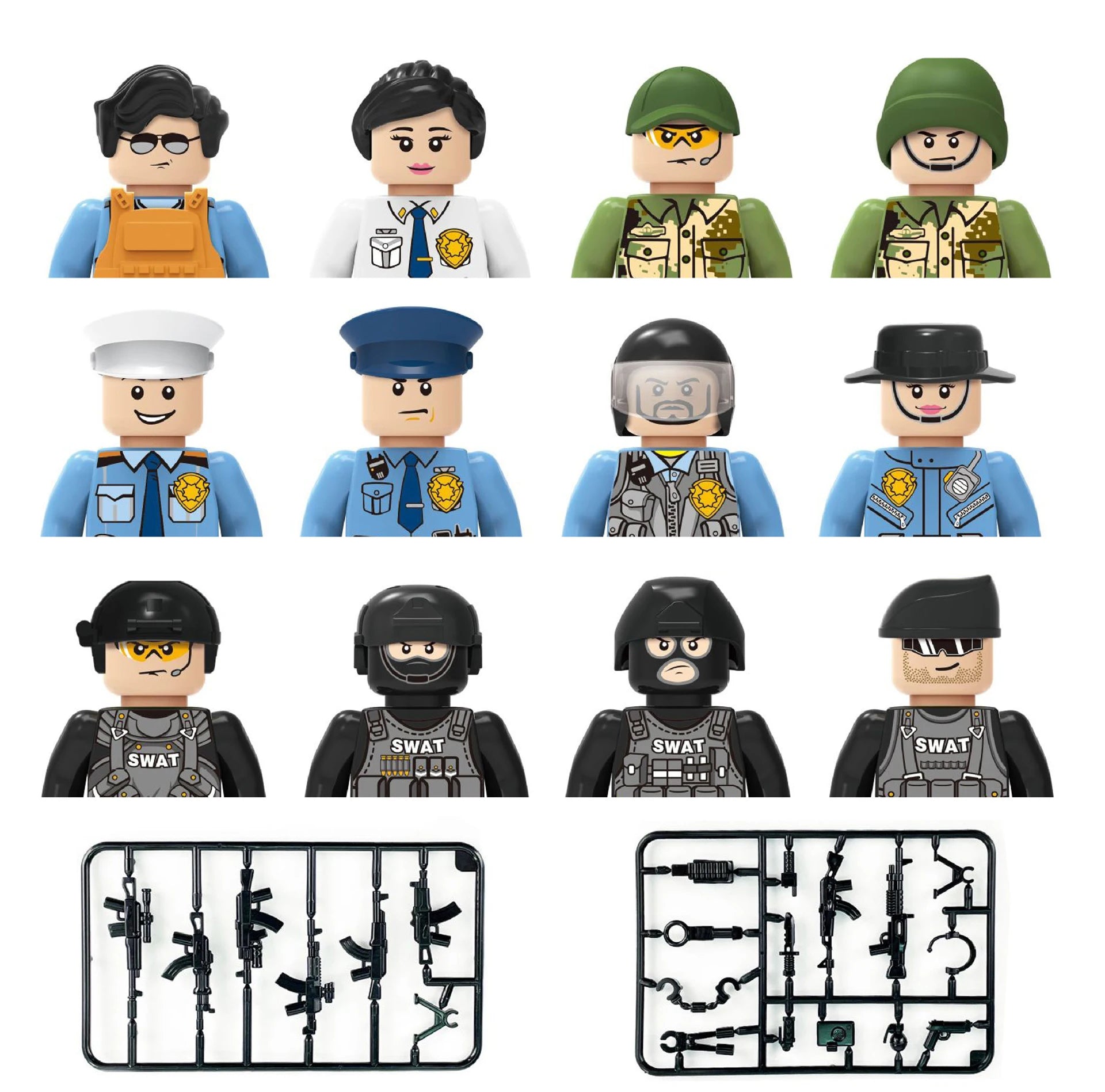 Building block toys, mini figures, character action figures, city people, building block accessory sets, children's gifts