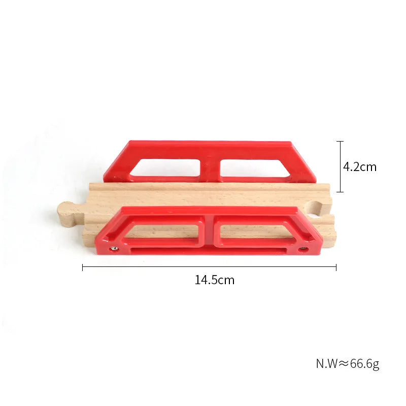 33style DIY Wooden Train Rail Tracks Accessories Wood Railway Track Parts Fit For All Wood Track Toy Christmas Birthday kid Gift