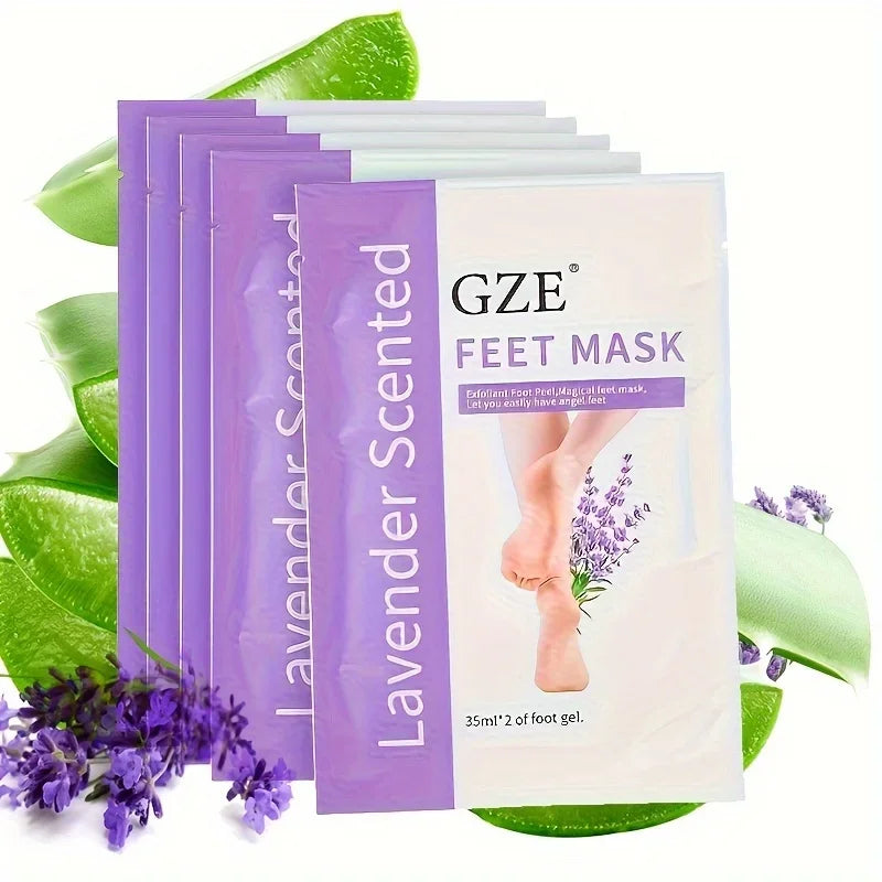 SoftStep Mask - GZE Foot Peel Mask Skin Exfoliating Foot Masks for Dry, Rough Cracked Feet Heels, Callus, Dead Skin Remover - Feet Peeling Mask