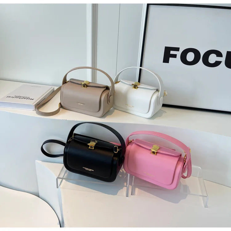 AVEN - 
Classic Black Shoulder Bag Women's Versatile Retro Crossbody Square Bags 2024 New Large Capacity Textured Leather Flap Handbags