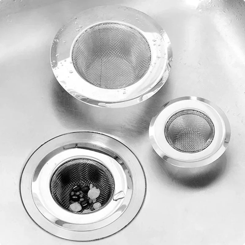 Kitchen Sink Filter Stainless Steel Mesh Sink Strainer Filter Bathroom Sink Strainer Drain Hole Filter Sewer Screen Strainers