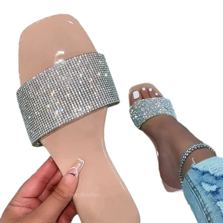 Plus - Flat Women's Slippers Outer Wear European And American Style Rubber Sole Women's Sandals