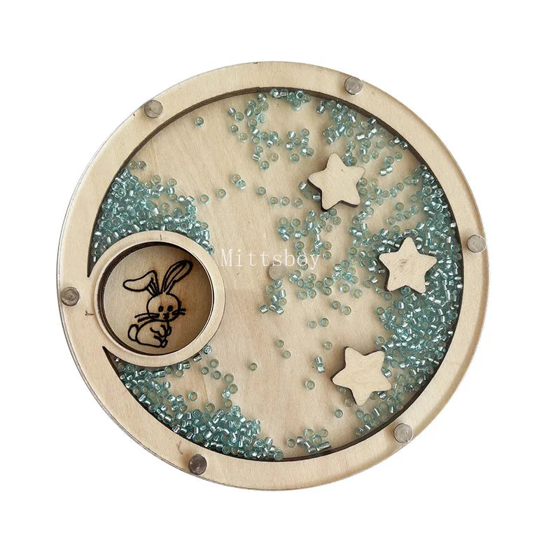 2024 DIY Montessori Busy Board  Accessories Wooden Graffiti Digit Early Ball Sequin Helicopter Educational Toy For Children Gift