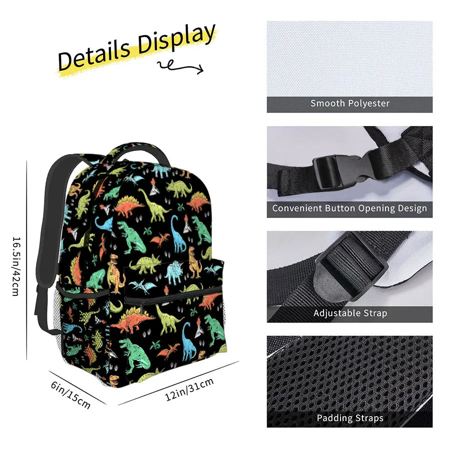 Dinosaur -  Backpacks for Boy and Girls Best Gifts 3D Cartoon School Backpack for Children