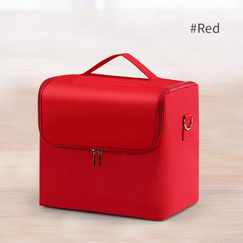 Train Case - for Women, Travel Bag Storage Box,4 Tier Professional Nail Organizer Case with Adjustable