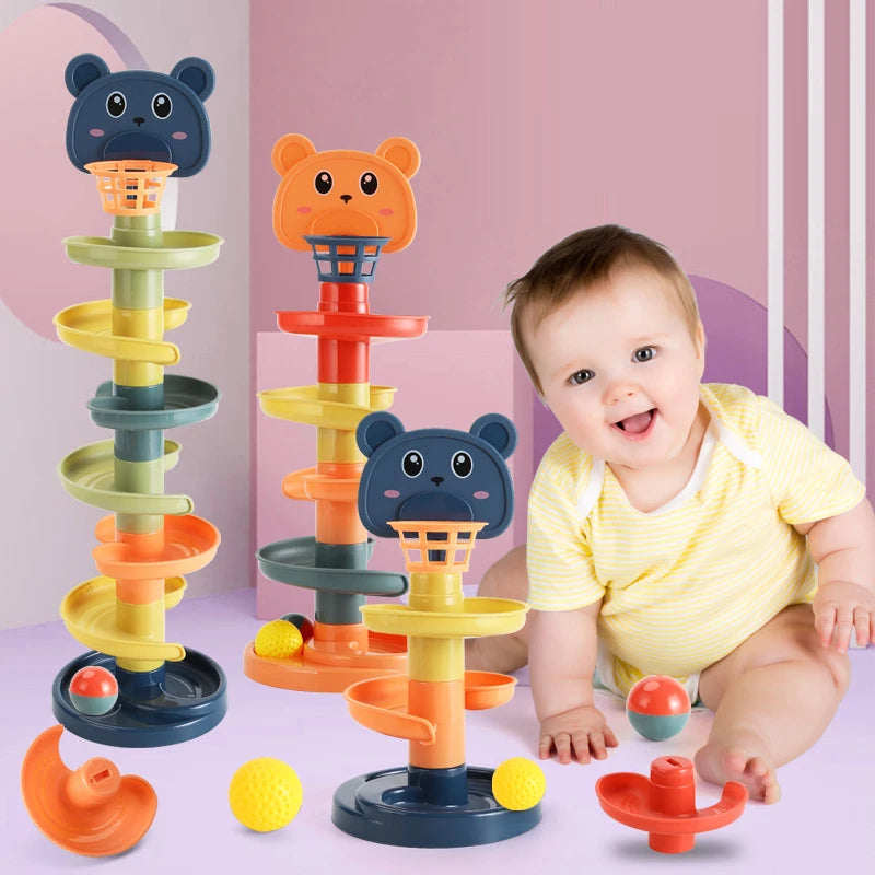 Montessori Rolling Ball Development Game Baby Ball Toy Educational Toys Montessori Activity Stacking Toys For Babies 1 2 3 Years