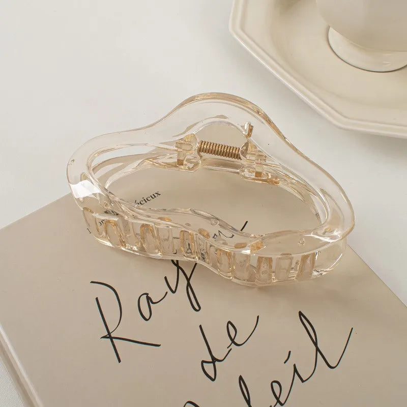 Clawelle - Irregular Hollow Out Hair Claws Clips Women Girls Tortoiseshell Large Crab Hair Clamps Barrettes Clips Hair Accessories Fashion