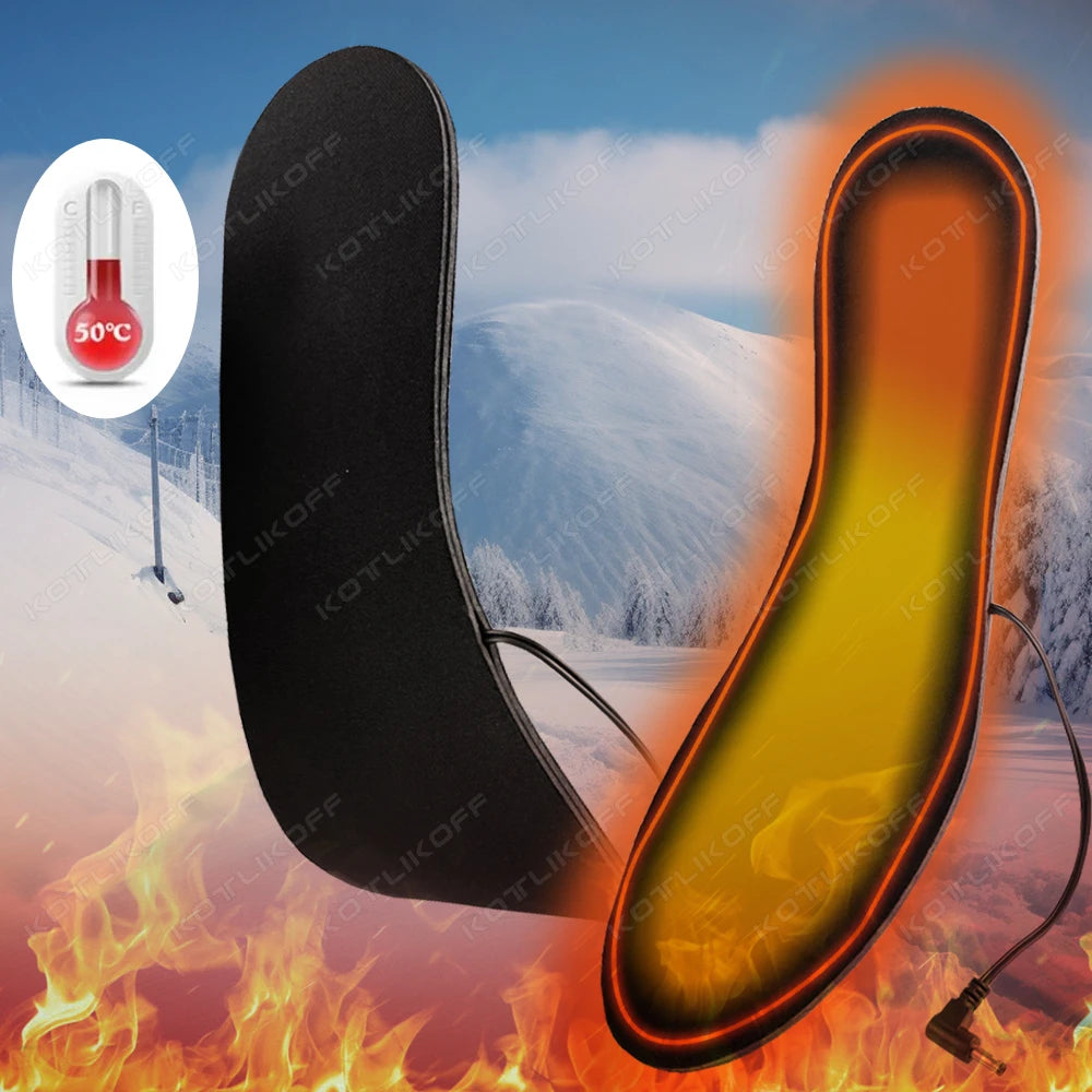 HeatWalk - USB Heated Shoe Insoles Rechargeable Free to Cut Washable Winter Outdoor Skiing Foot Warmers Warm Insoles For Shoes