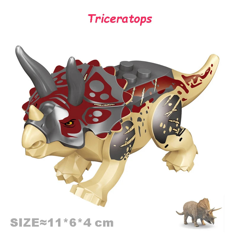 Jurassic World Dinosaurs Velociraptor Triceratops Indominus T-Rex Model Assemble Educational Building Blocks Toys For Kids Gifts