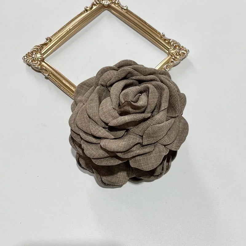 Rosabella - French Fabric Rose Flower Hair Claw Clips For Women Girls Hair Clip Barrette Hairpins Hair Clamps Headwear Hair Accessories Gift