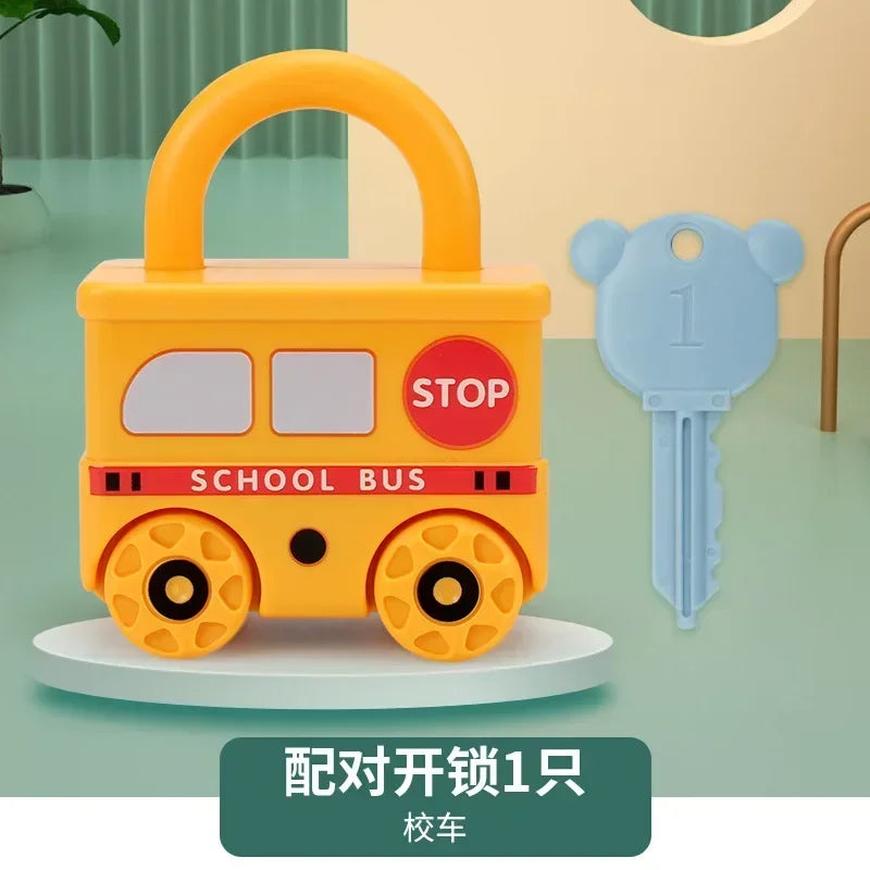 Number Matching Lock Toys Baby Learning Lock with Key Car Games Montessori Educational Toy  Sensory Toys For Kids 1 2 3 Years