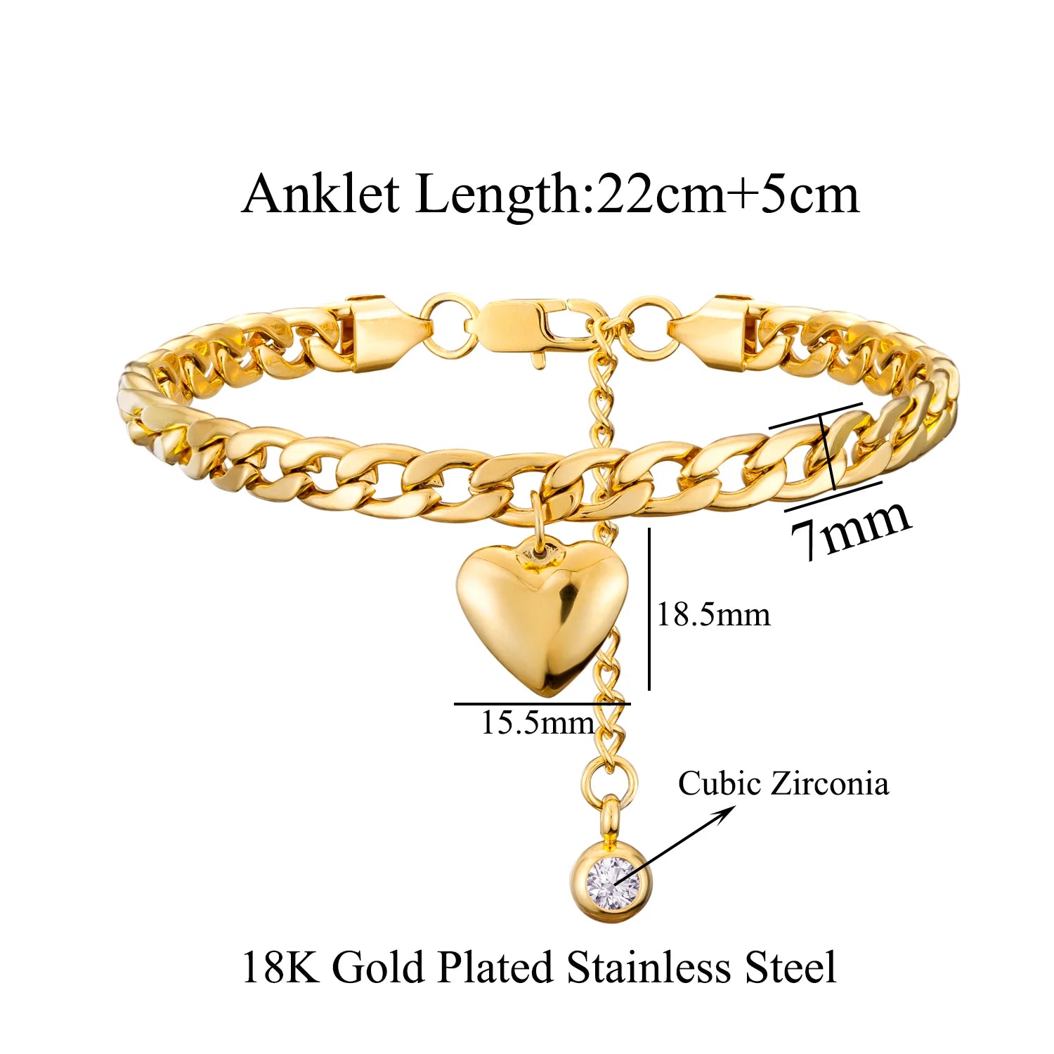 TIDORA - 
Anklet For Women Gold Color Stainless Steel Cuban Link Ankle Bracelets Summer 2022 Fashion Leg Chain Beach Foot Jewelry Ancklets