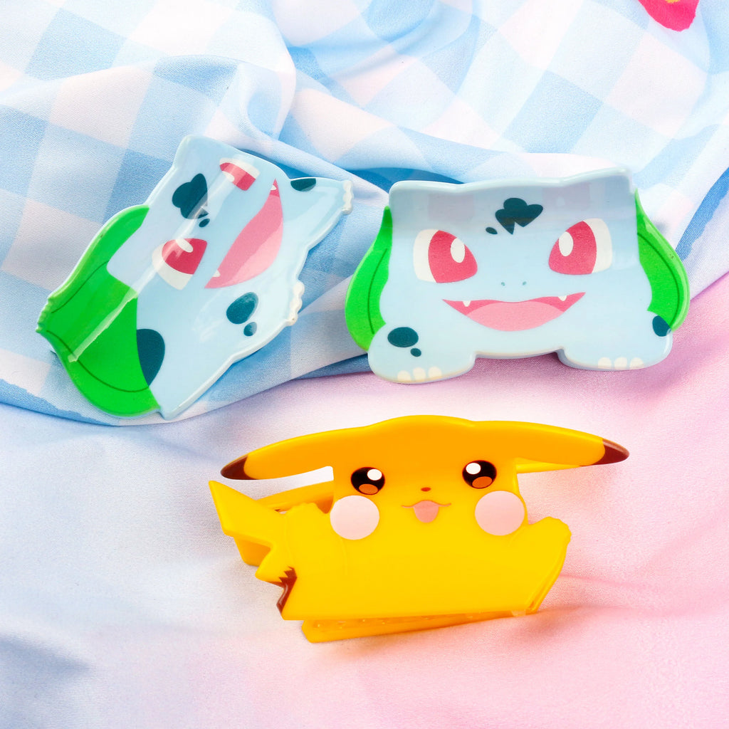 PikaClaw - 1PC/3PCS Pokémon cute Pikachu Bulbasaur hair claw, multi-functional hair accessory hair claw