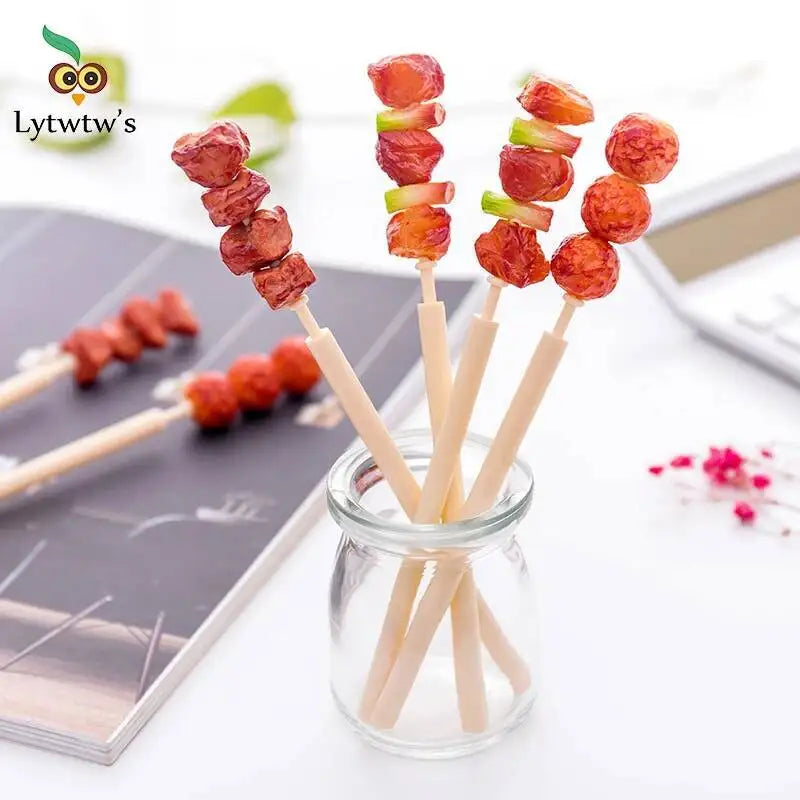 1 Piece Lytwtw's Cute Grilled Kebab Stationery Creative Ballpoint Pen Office School Supply Novelty Funny Lovely