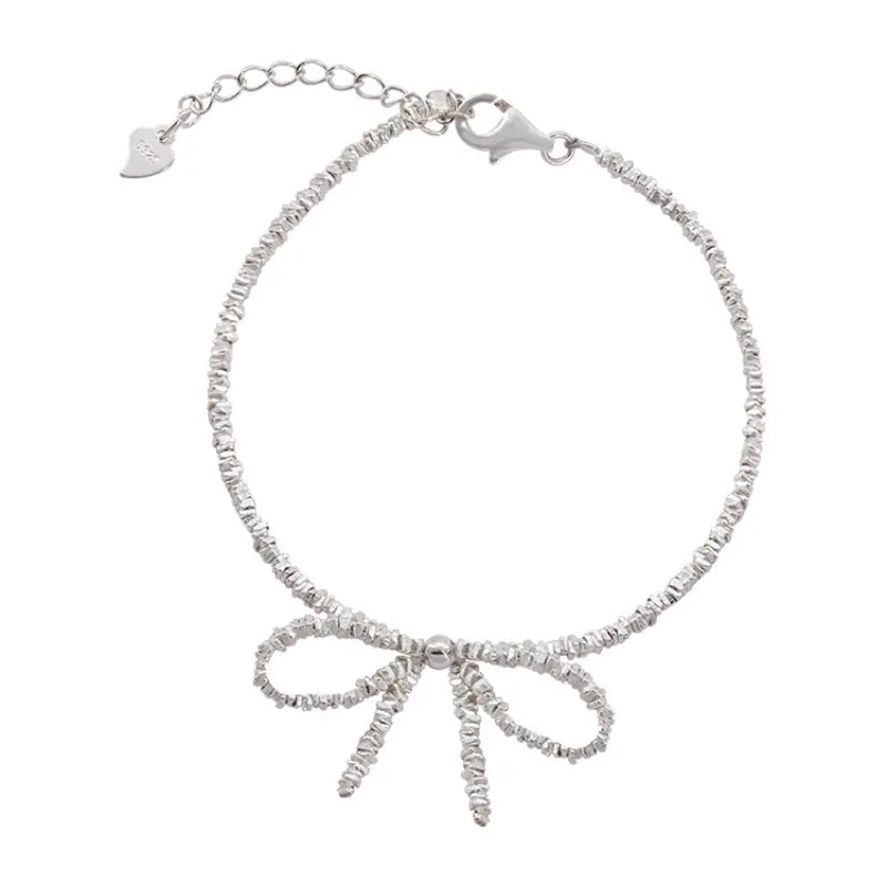 VIVÉA - 
VENTFILLE 925 Sterling Silve Bowknot Anklet for Women Girl Hollowing Out Design Fashion Versatile Jewelry Gift Dropshipping