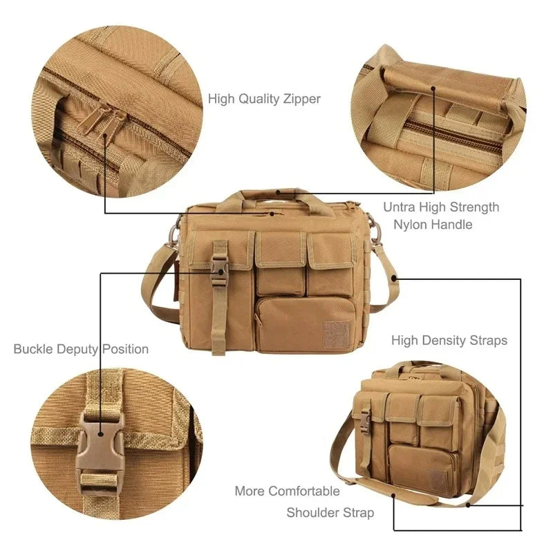 Tactical - Molle Nylon Messenger Shoulder Bag Laptop Handbags Briefcase Outdoor Multifunction Climbing Bag