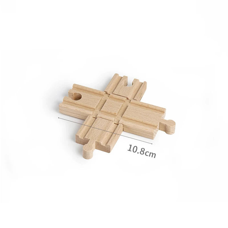Wooden Train Track Connector Railway Rails Accessories Fit Thomas Train Road Connector Wood Railway Bridge Boys Birthday Gifts