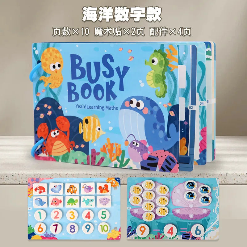 Busy Book Sticker Quiet Book for Kids Montessori Early Educational Toy Toddlers Matching Puzzles Game Baby Learning Toys Gifts