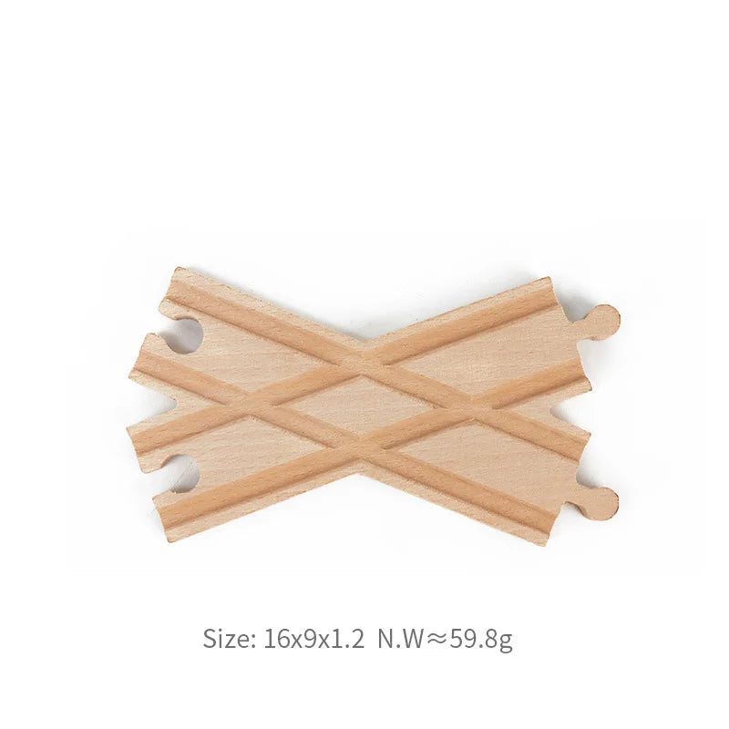 33style DIY Wooden Train Rail Tracks Accessories Wood Railway Track Parts Fit For All Wood Track Toy Christmas Birthday kid Gift