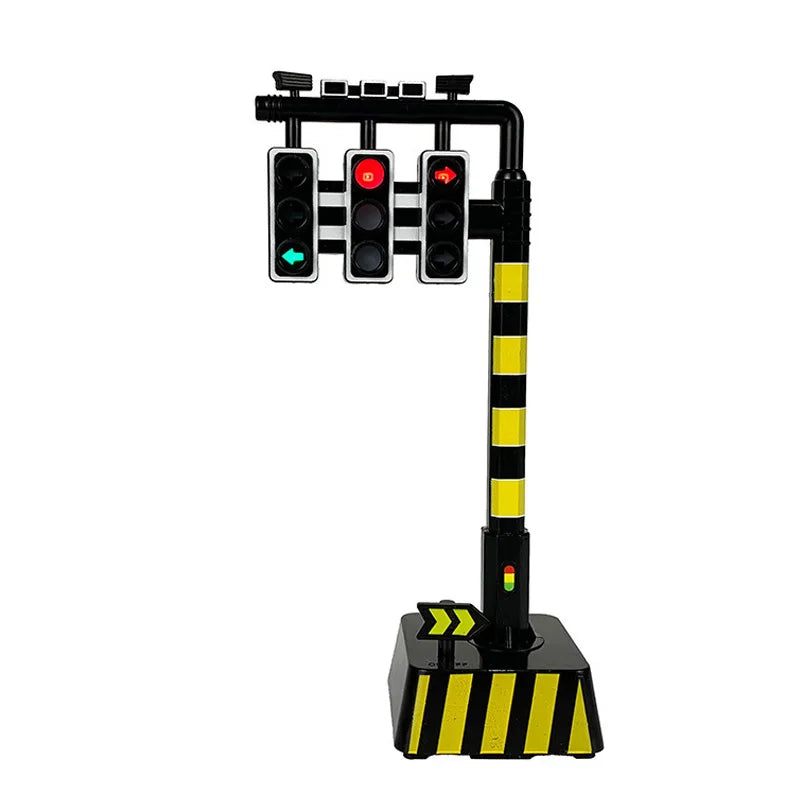 Safety Education Simulation Traffic Lights Toys Toddlers Signpost Gas Station Indicator Warning Car Model Kids Pretend Play Toys