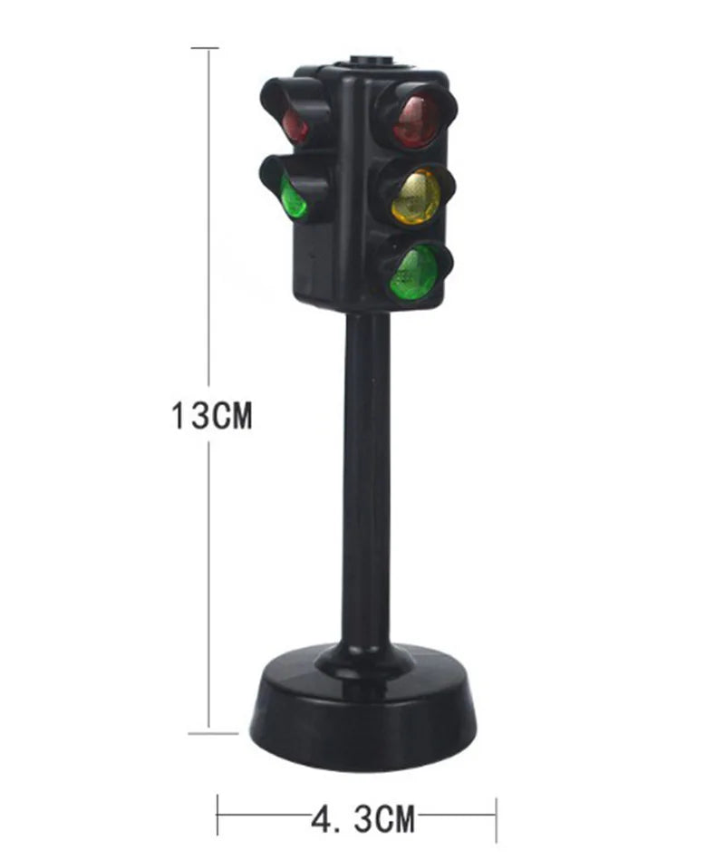 Safety Education Simulation Traffic Lights Toys Toddlers Signpost Gas Station Indicator Warning Car Model Kids Pretend Play Toys
