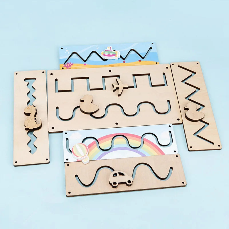 Busy Board Dinosaur Animal DIY Wooden Accessories Early Learning Toys Busy Board Matching Board Handmade Puzzle Educational Toys