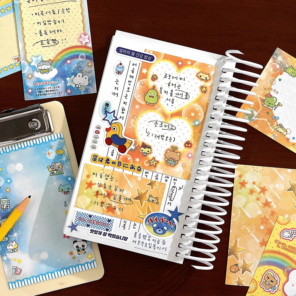 30sheets Neon Universe Series Kawaii Ins Memo Material Scrapbook Background Paper Creative Decoration DIY Handmade Craft Paper