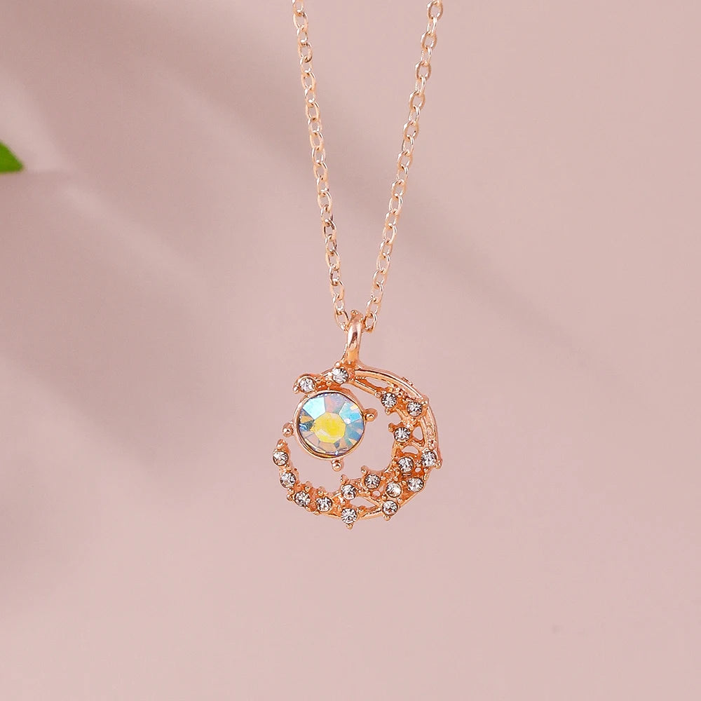 Aurivelle - Y2K Crystal Butterfly Heart Necklace Fashion Kpop Shiny Clavicle Chain Necklaces for Women Girls New Trend Party Gifts Jewelry