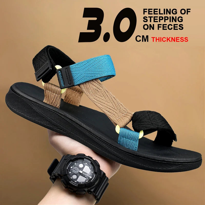 Outdoor Wadable -  Sandals Man Arch Support Yoga Mat Insole Gladiator Open Beach Slippers Antiskid Durable Flat Men Shoe