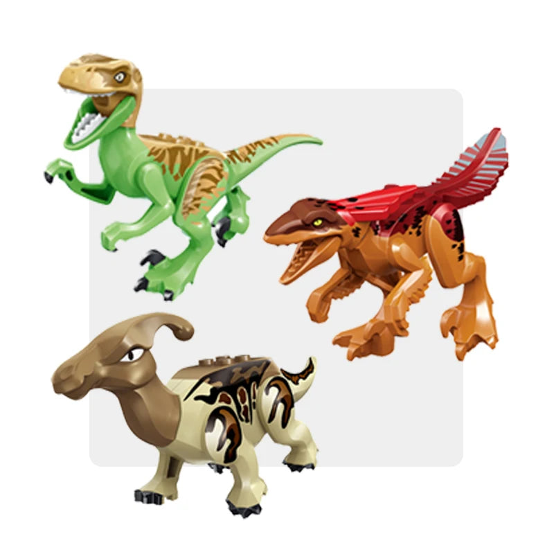 Jurassic World Dinosaurs Velociraptor Triceratops Indominus T-Rex Model Assemble Educational Building Blocks Toys For Kids Gifts