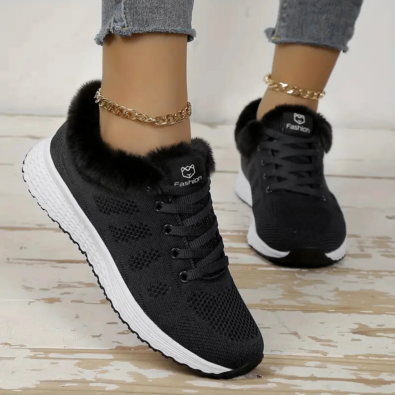 SleekRanch - Winter Warm  Casual Sports Shoes  Women's Fleece-lined High-top Sneakers