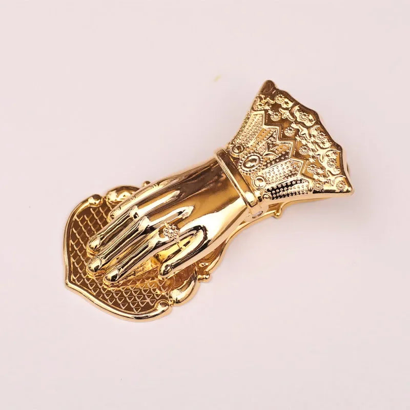 Fromthenon Gold Color Vintage Notebook Clip Hand Shaped Book Clip Metal Gilded Hand Sleeve Book Decoration Storage Clip