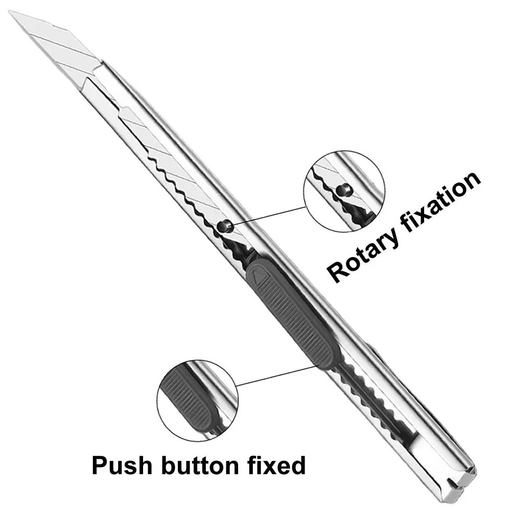 1/5/10Pcs Utility Knife Stainless Steel Paper Cut Box Cutter Tools Kit Non-Slip Blades Unboxing Knife Handicraft Carving Tools