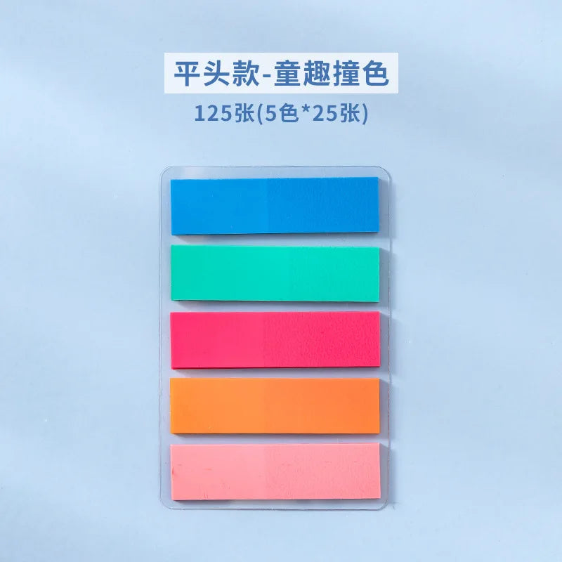 1 PC PET Transparent Index Sticker Morandi Sticky Note Sticker Sticky Note 5 * 20  Office Accessories  Sticky Notes