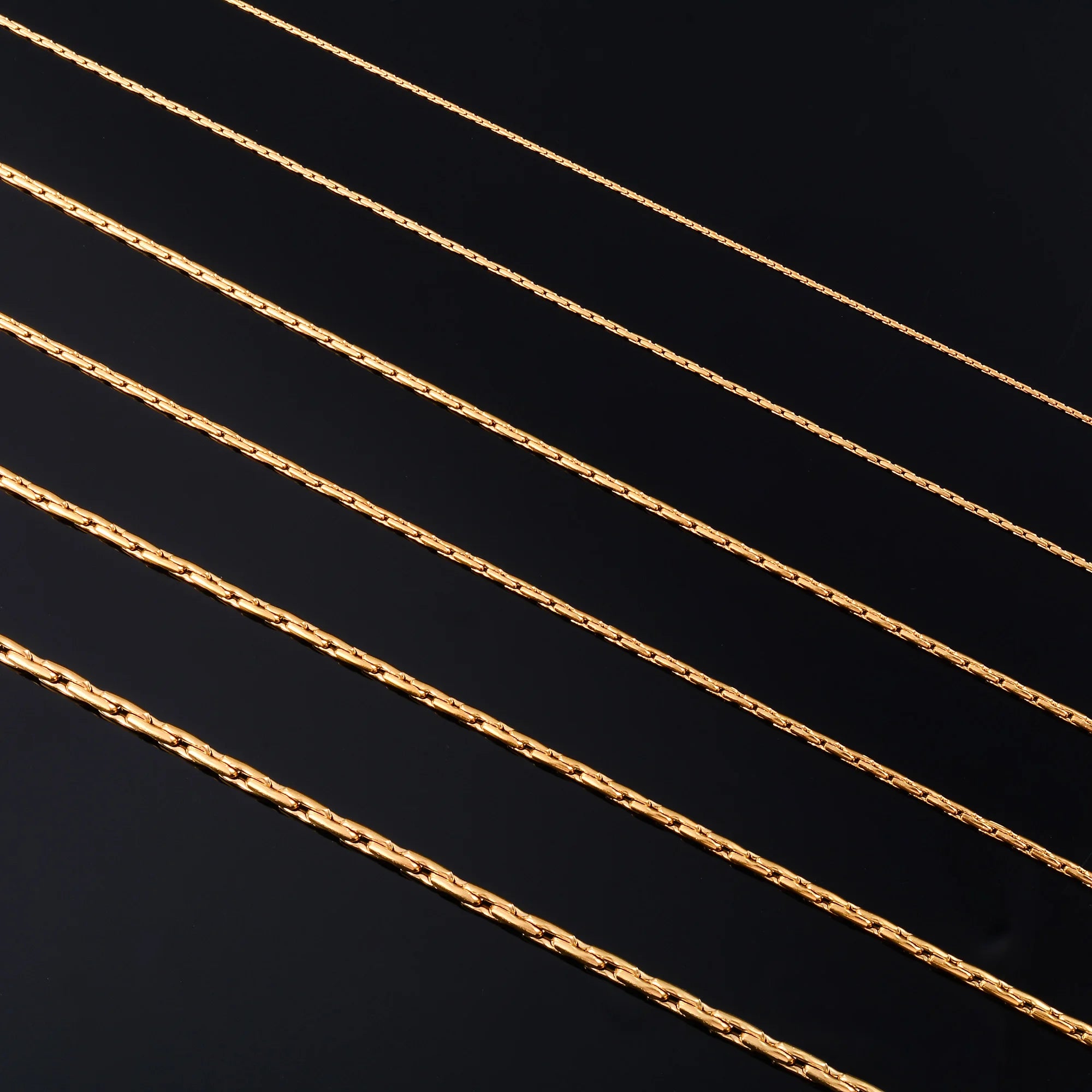 Aurielle - Gold Color Plated Thin Necklace Link Cable Chain 316L Stainless Steel Jewelry Accessories on Neck for Women Ladies Choker Gift