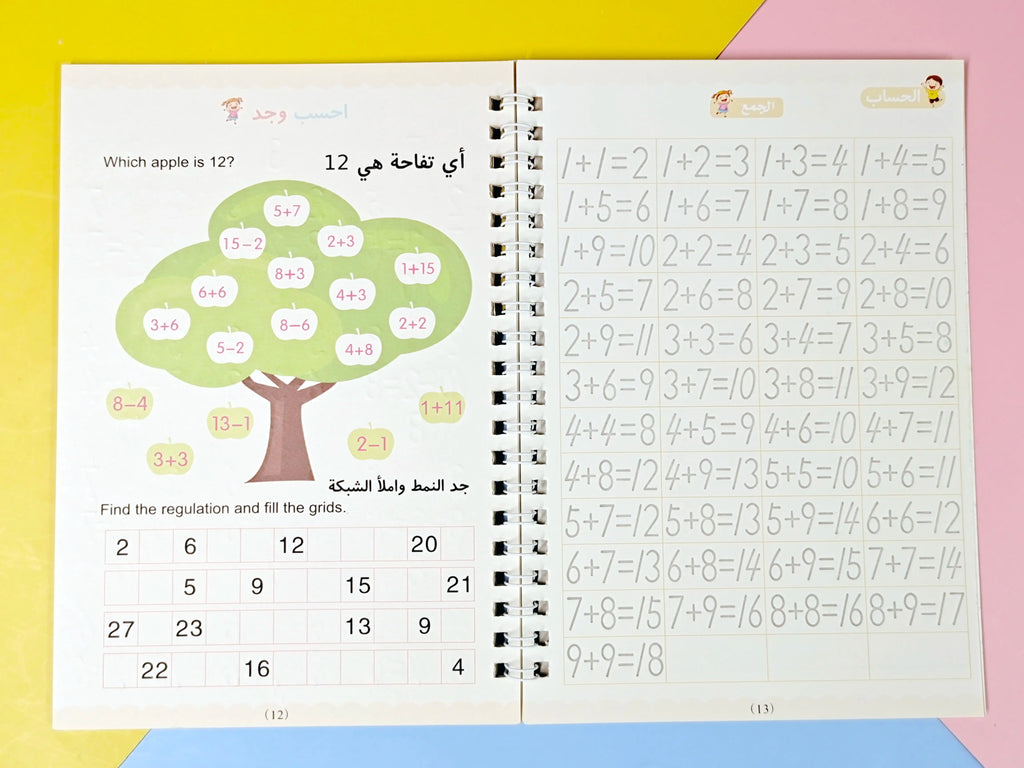 Reusable Magic Copybook Arabic Drawing Toys Children Montessori Pen Control Training Writing Learning Educational Toy Kids Gifts