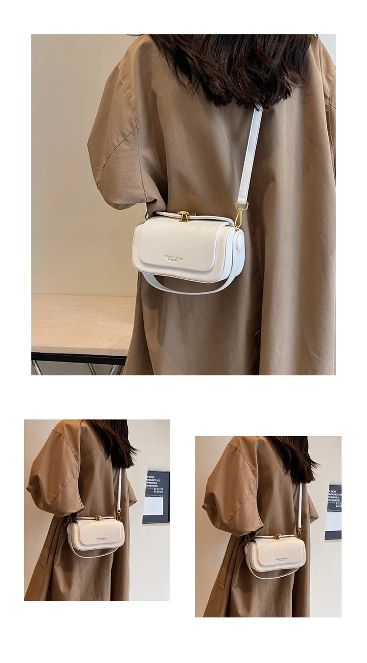 AVEN - 
Classic Black Shoulder Bag Women's Versatile Retro Crossbody Square Bags 2024 New Large Capacity Textured Leather Flap Handbags