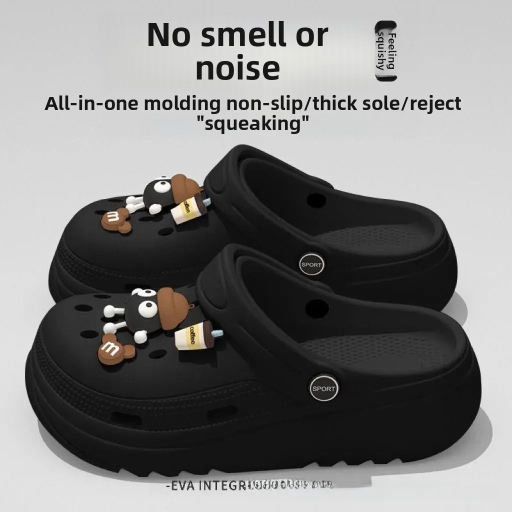 StepPop - Non Smelly Non Noisy Thick Bottomed Cartoon Versatile Heightening Anti Slip Summer New Style Women's Open Toe Beach Sandals