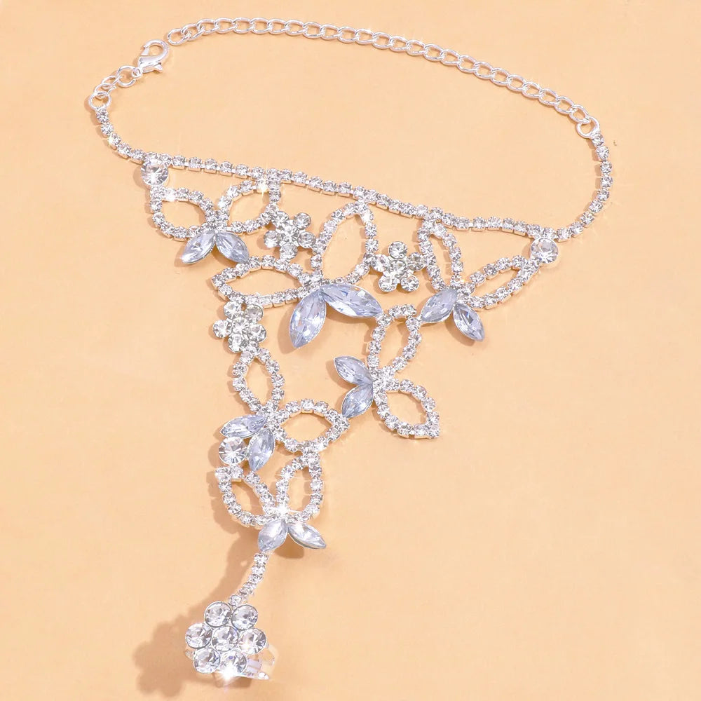 BOHFLY - 
Stonefans 1pc Bohemian Butterfly Rhinestone Anklet Toe Jewelry Beach Foot Chain Ankle Bracelet On The Leg Toe Chain for Women